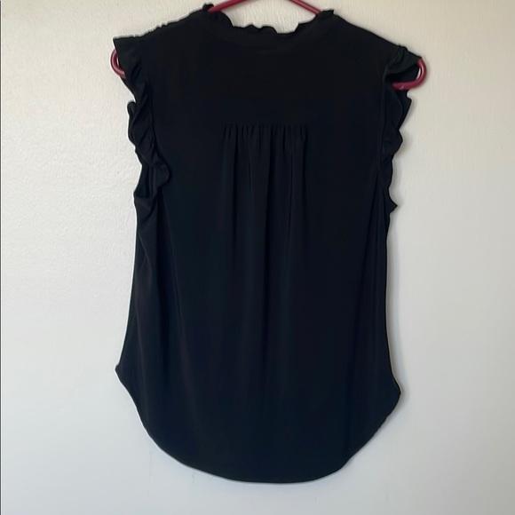 DKNY Black Stretch Ruffled Sleeveless Top Women's Size S - Picture 3 of 10